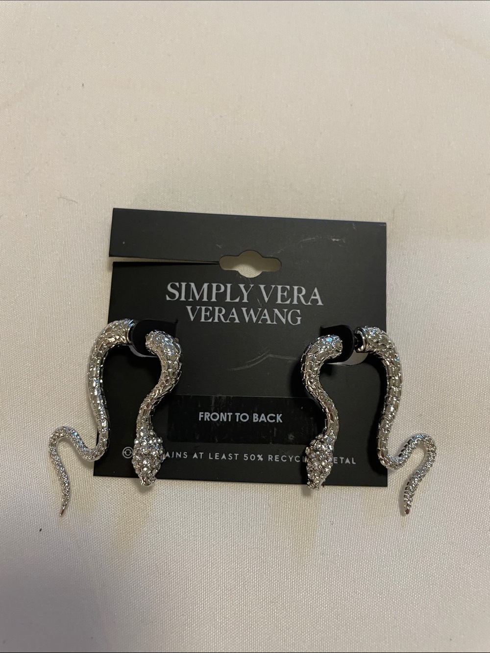 Simply Vera Vera Wang Silver Crystal Snake Drop Earrings